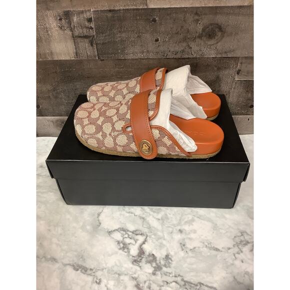 Coach Women's 7B Cocoa Amber Blake Clogs In Signature Textile Jacquard LB15-8 - Picture 3 of 9